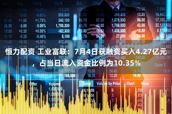恒力配资 工业富联：7月4日获融资买入4.27亿元，占当日流入资金比例为10.35%